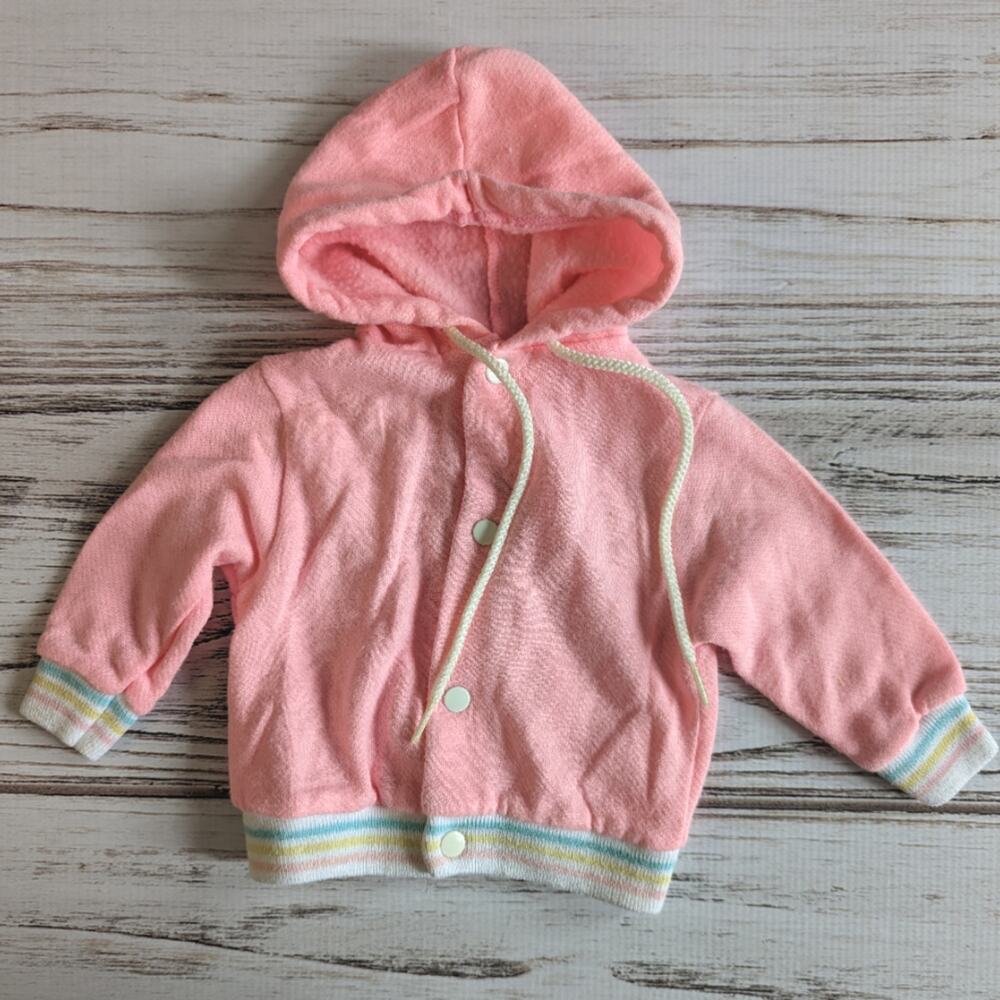 Vintage Sears 1984 Baby Button Up Hoodie sz Newborn